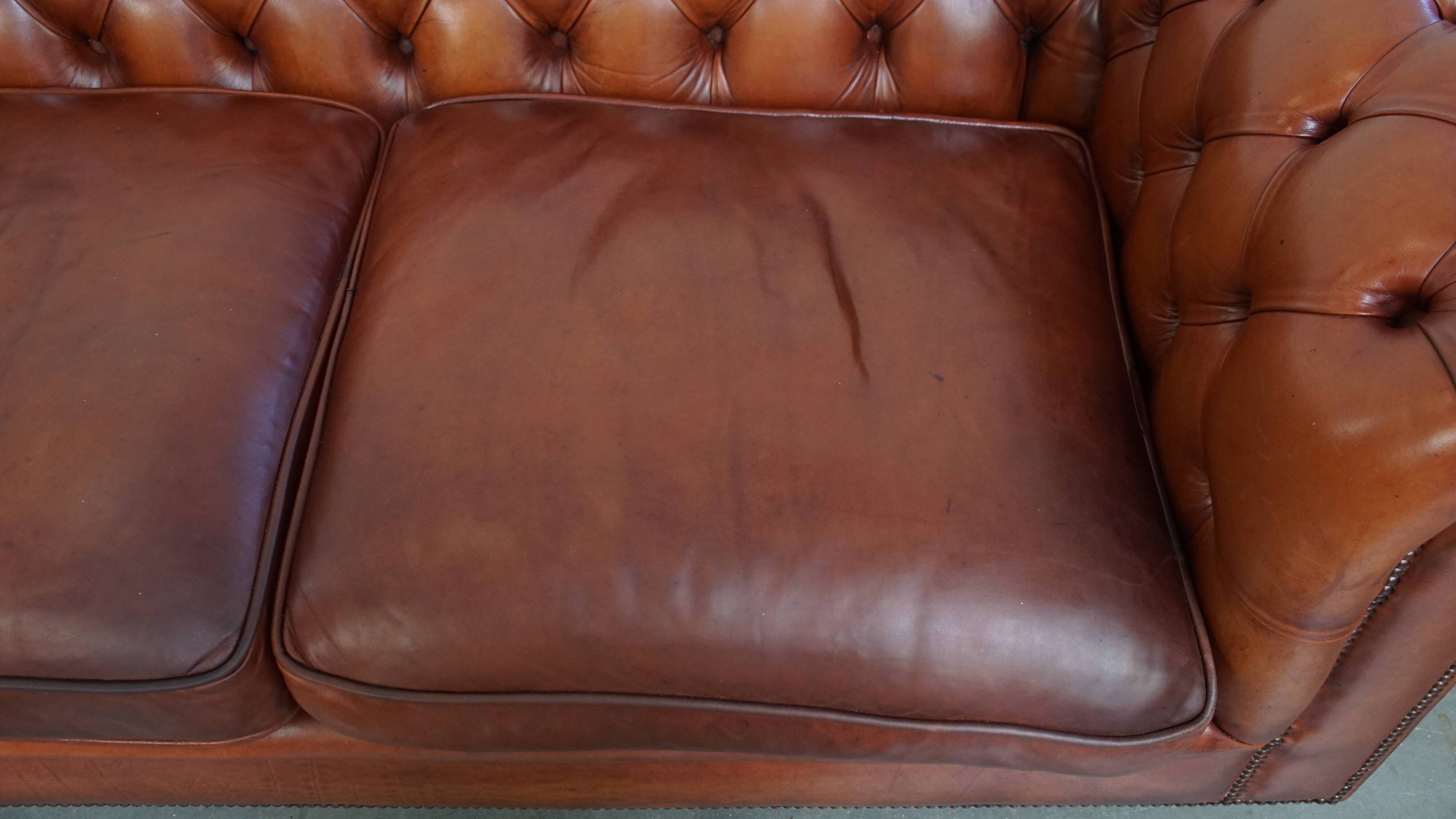 English style cowhide Chesterfield sofa