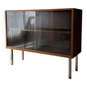 vitrine en noyer des - verre