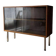 Walnut display cabinet from the 60s with smoked glass