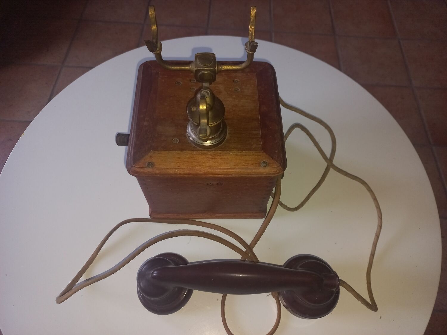 Old hand-cranked telephone