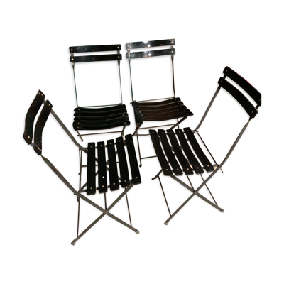 4 chaises pliantes Habitat années 80 plastique et métal