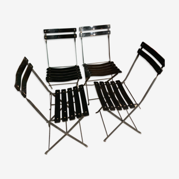 4 folding chairs Habitat 80s plastic and metal