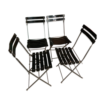 4 folding chairs Habitat 80s plastic and metal