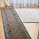 Vintage Spanish hallway rug in wool, 70 × 350 cm