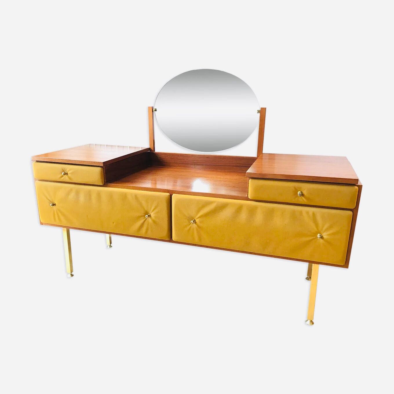 Vintage velvet dressing table, Roger Landeau, 1970