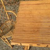 Dining table and 4 wicker chairs set