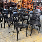 Set of 9 bistro armchairs