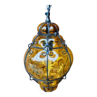 Amber glass murano lantern/pendant light