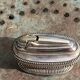 Refillable table lighter in silver metal, ronson stamp, shuttle-shaped, vintage 1960