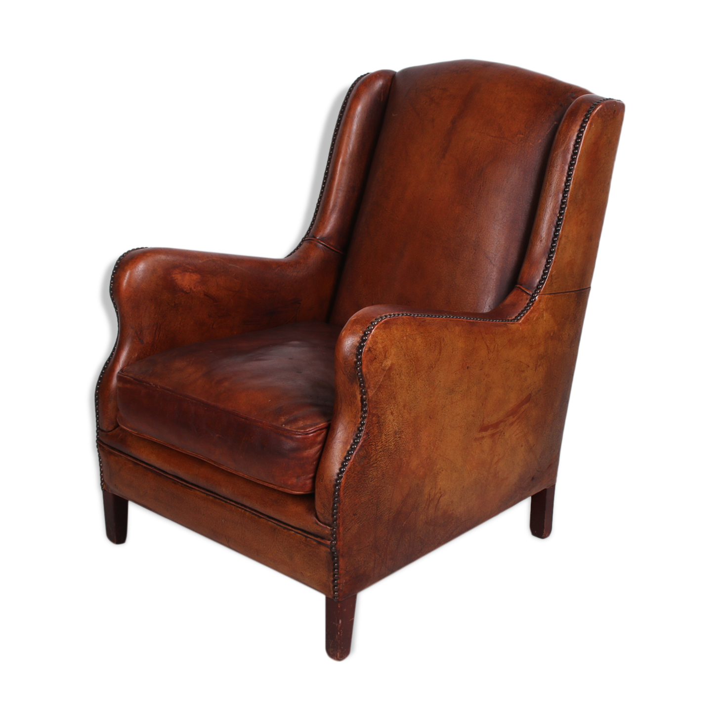 Sheep leather Club armchair, 1970s