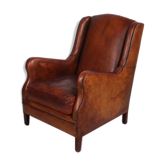 Sheep leather Club armchair, 1970s