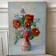 Old painting / oil on canvas bouquet of flowers