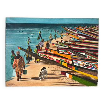 Seaside in Senegal, signed Bounama Yade 08