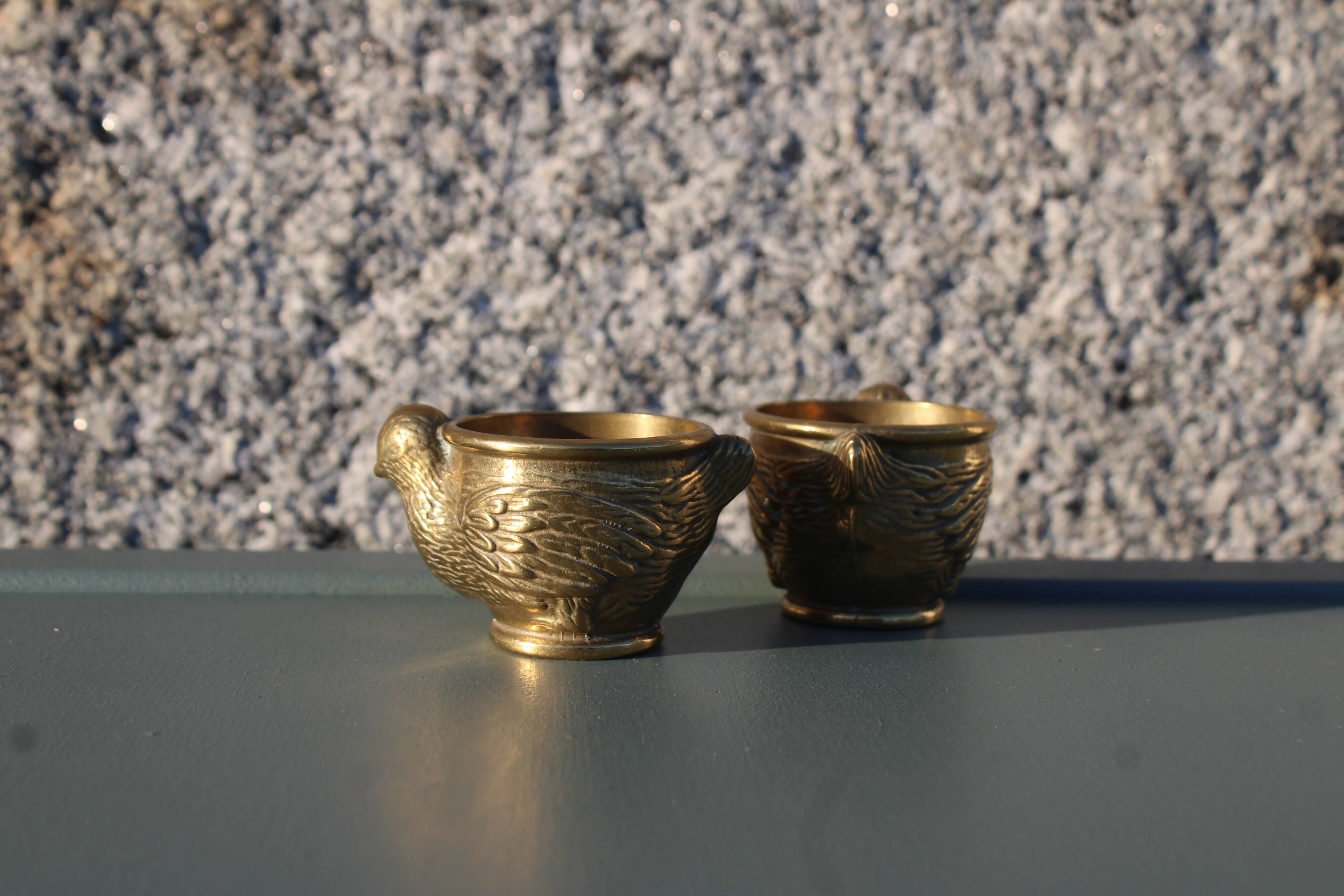 Paire de coquetier laiton