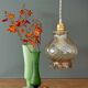 Vintage amber glass suspension globe