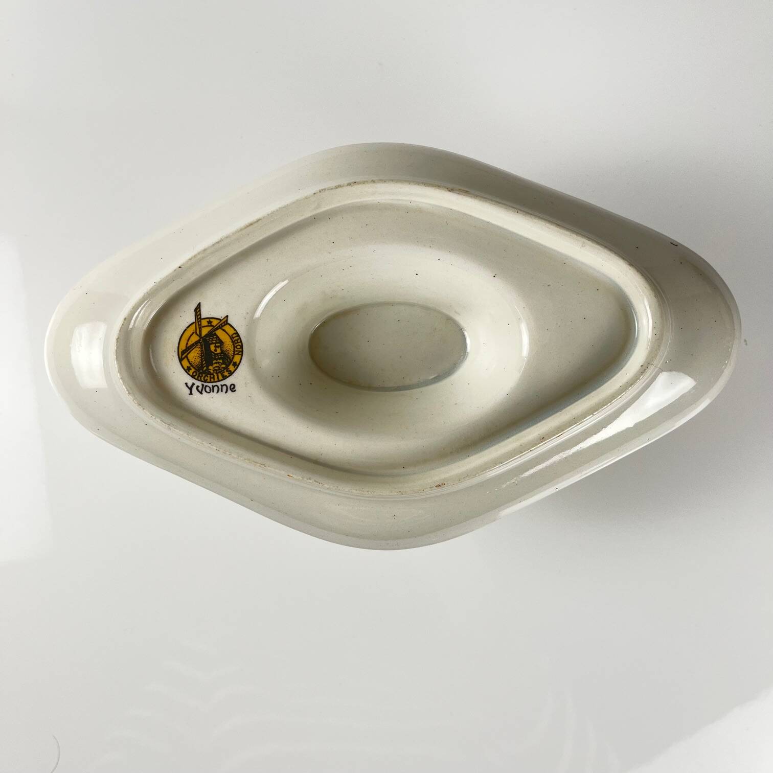 "Yvonne" ironstone sauceboat, Orchies, early 20th century