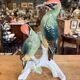 Pair of green porcelain birds by Karl Ens – Germany, 20th century