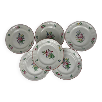 6 dessert plates KG Luneville, model Réverbère