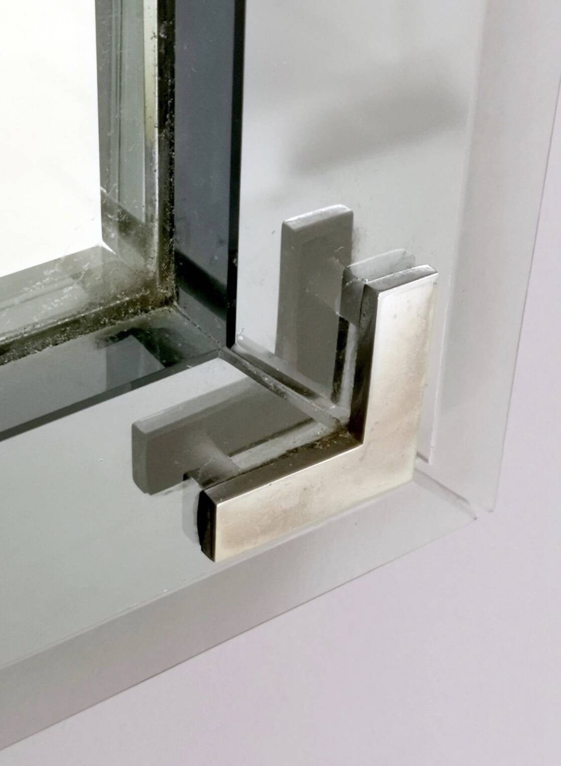 Mirror from Fontana Arte with Square Metal and Mirrored Frame, Italy 1960s