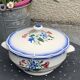 Soup tureen, Elorn model, Digoin and Sarreguemines, France, carnation motifs