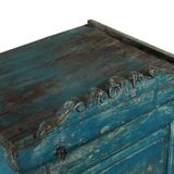 Indian buffet antique blue wardrobe teak wood patina and original piece