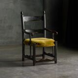 Rustic Folk Art Armchair, France, 19th Century