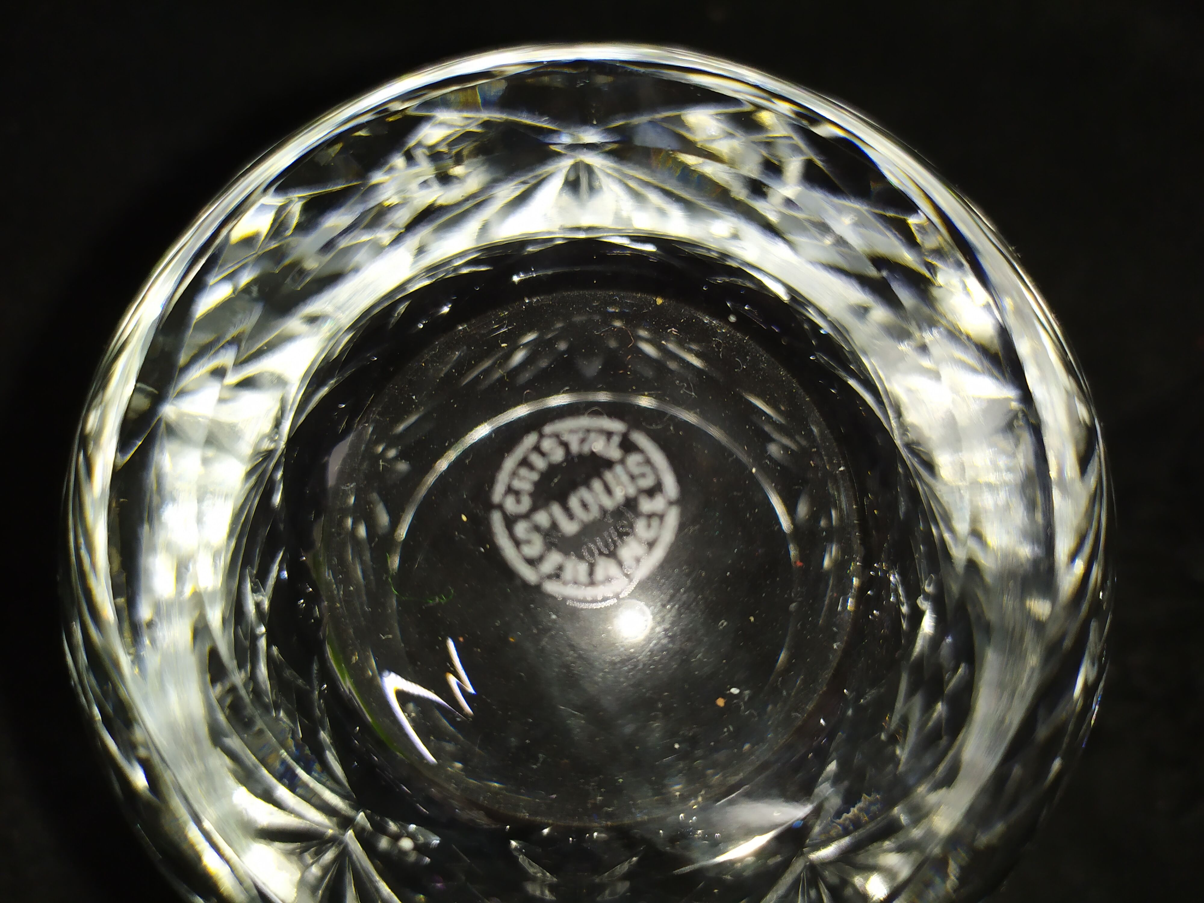 lot of 3 glass cup saint louis crystal massenet