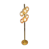 Vintage amber glass ball floor lamp 1972