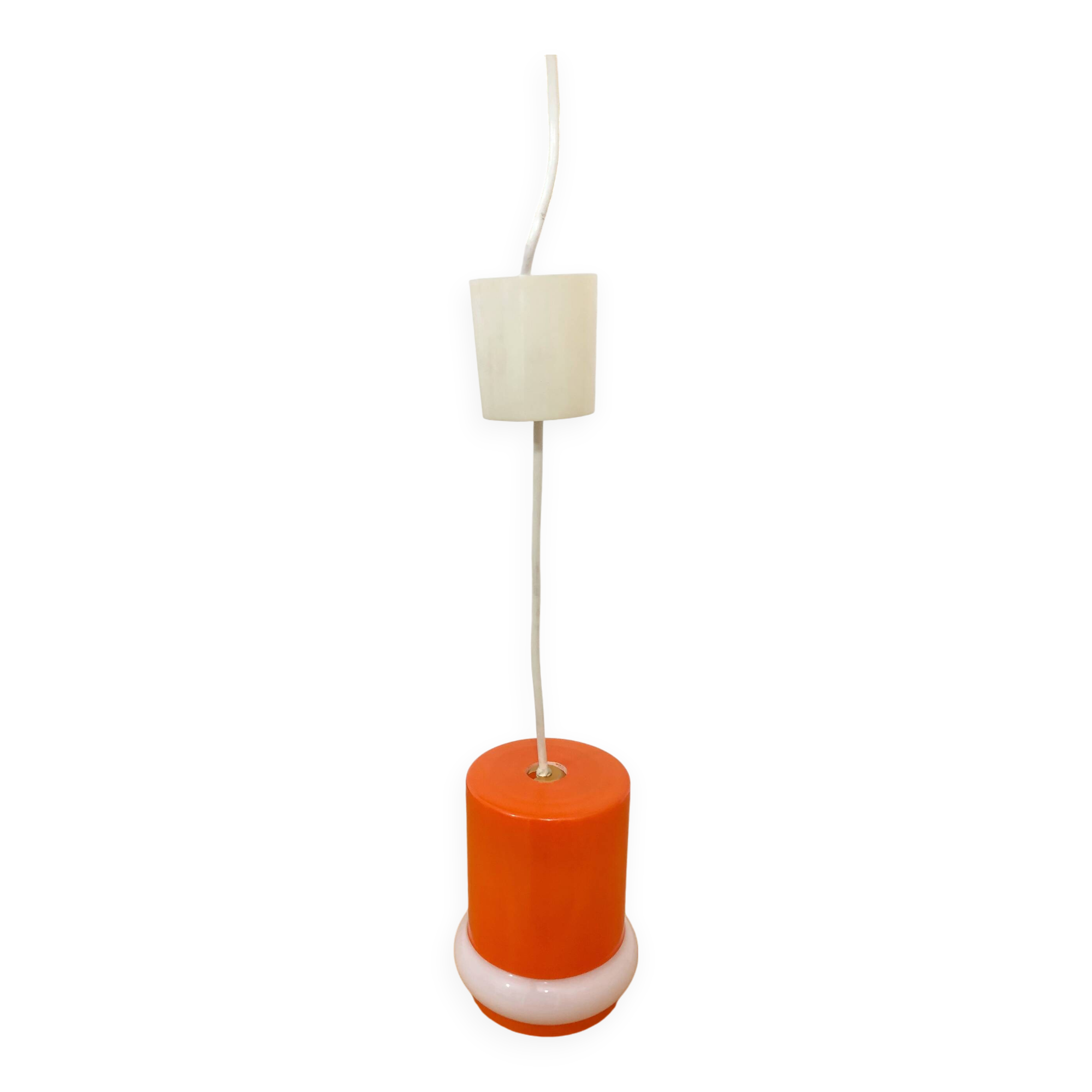 Orange opaline pendant light, 1970s