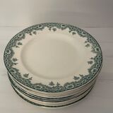 Set of 5 flat plates Terre de fer Longwy