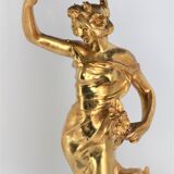 Naïade Lamp sculpture Art Nouveau in Golden Metal Signed by J.CAUSSE