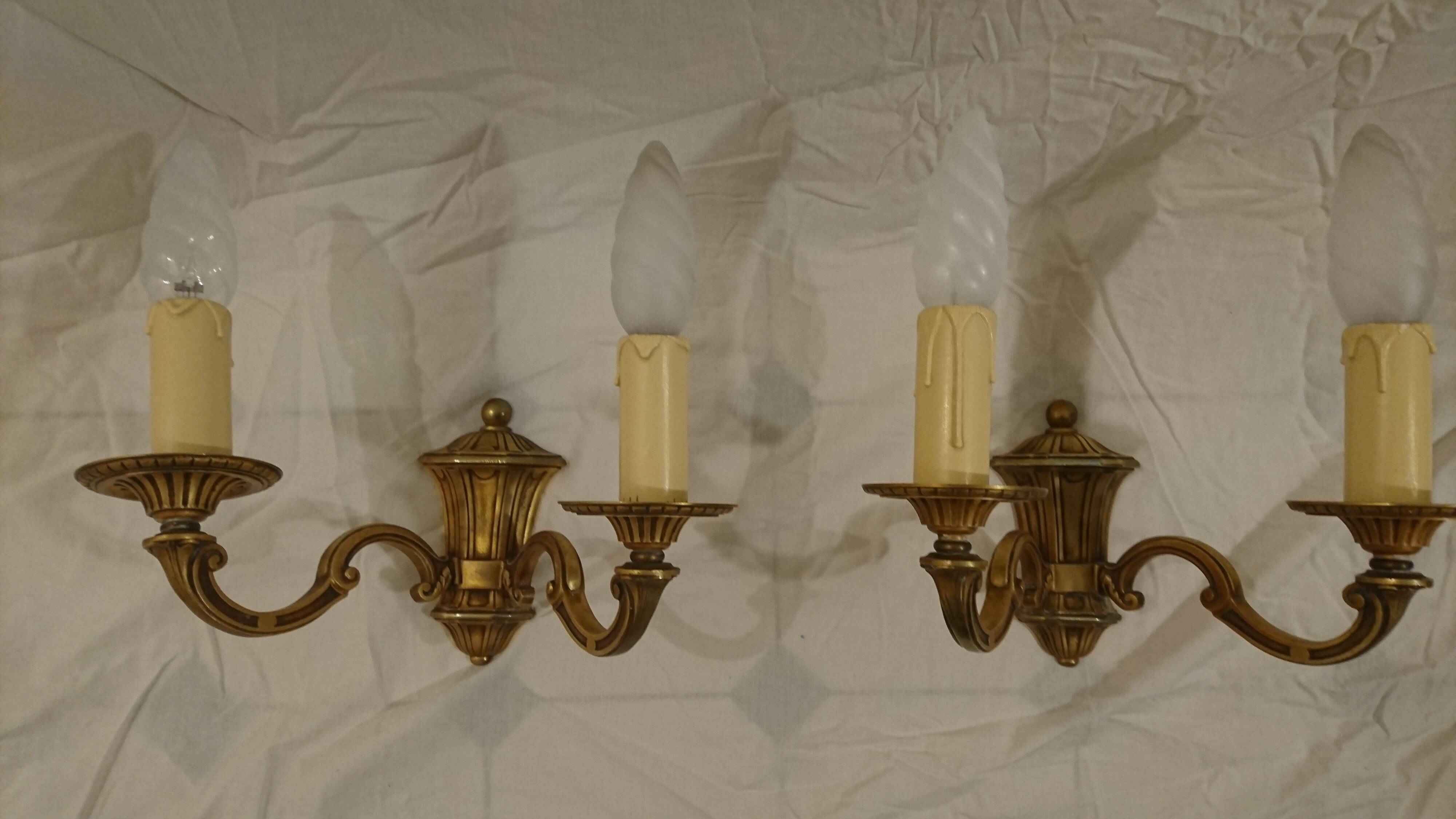 Two sconces Lucien Gau in bronze