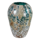 Vintage enameled blown glass vase 80'S Ht 27