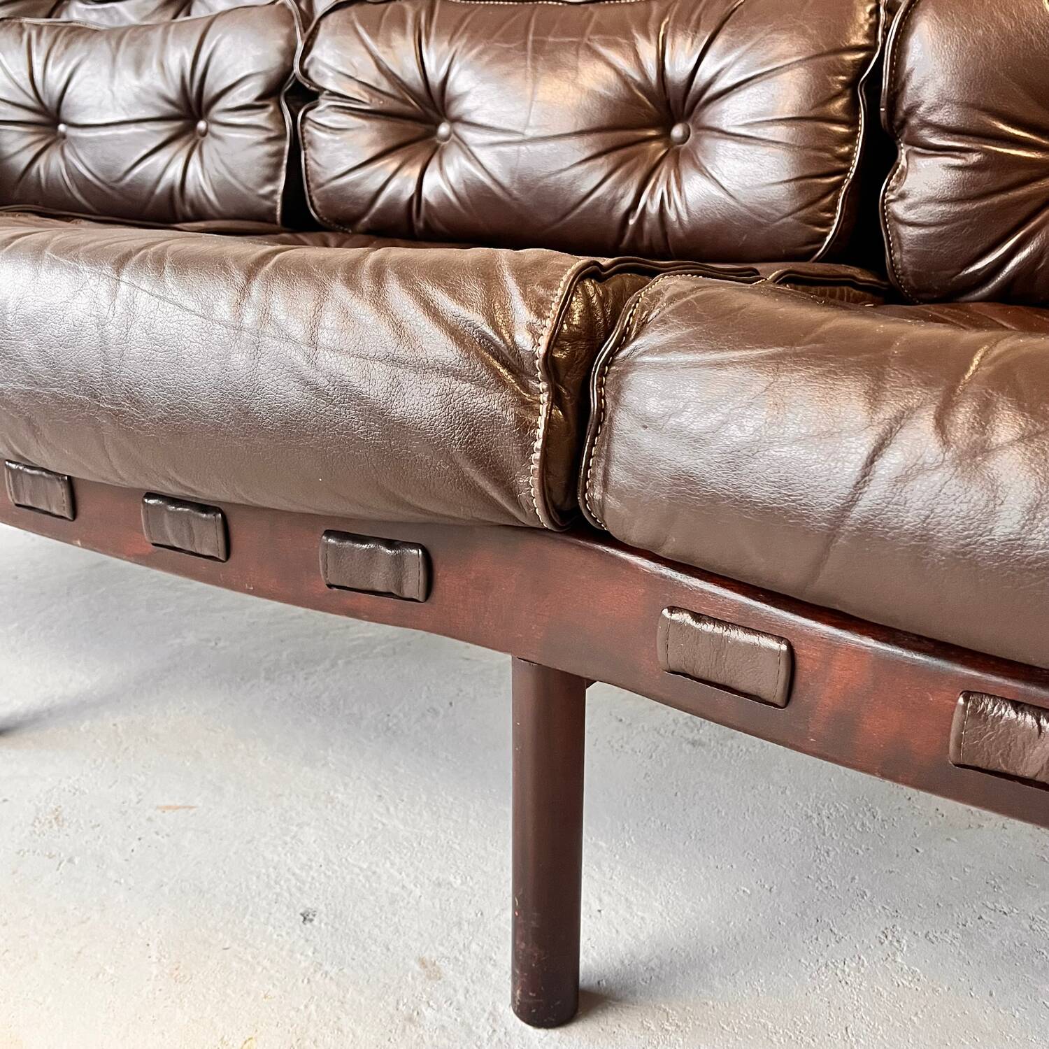 Canapé en cuir conçu par Arne Norell pour Coja, Suède, années 1970