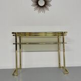 Antique gilt brass console table by Italian designer Milo Baughman for More