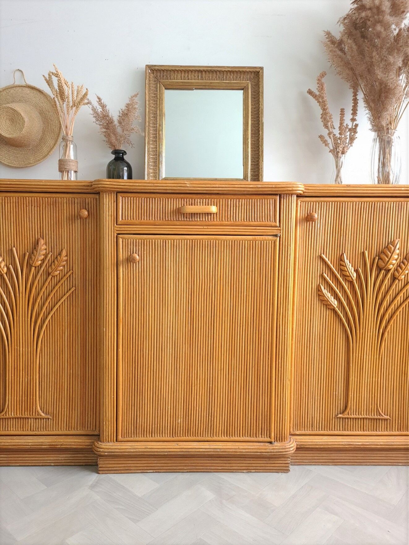Vintage rattan buffet