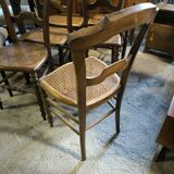 Series of 6 chairs in solid walnut and canework circa 1870