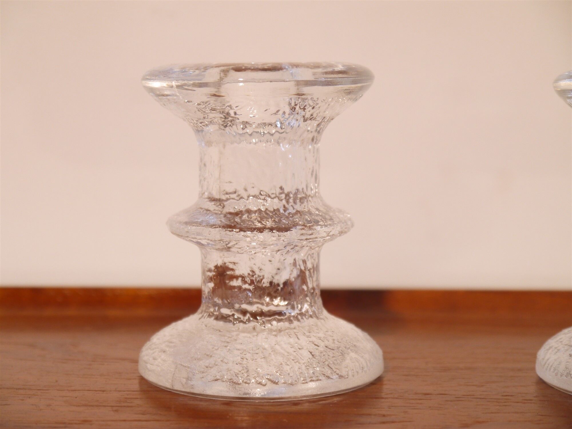 Bougeoirs vintage scandinave en verre
