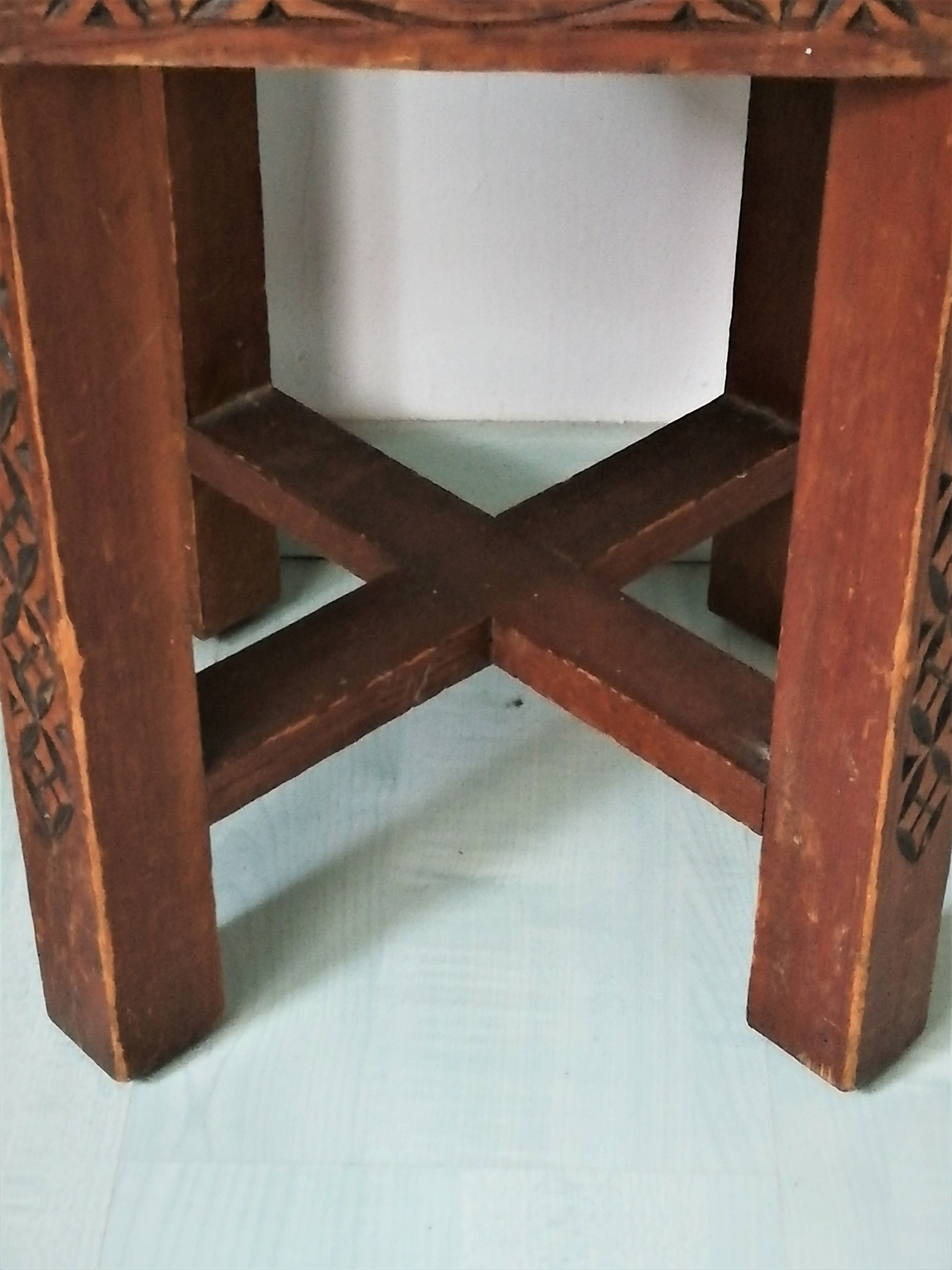 Moroccan wooden stool