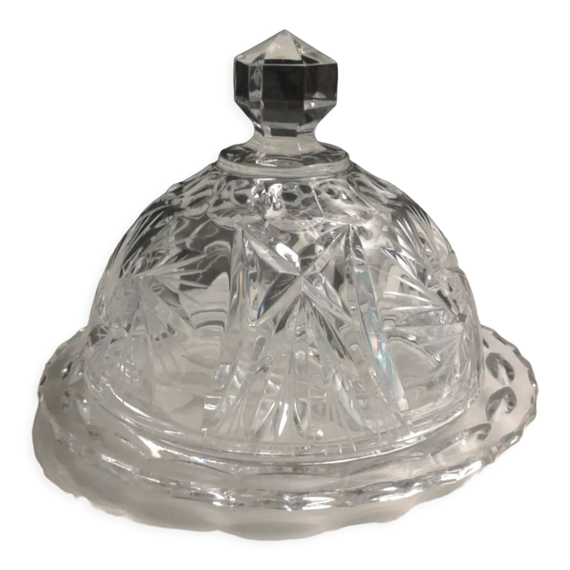 Crystal butter dish