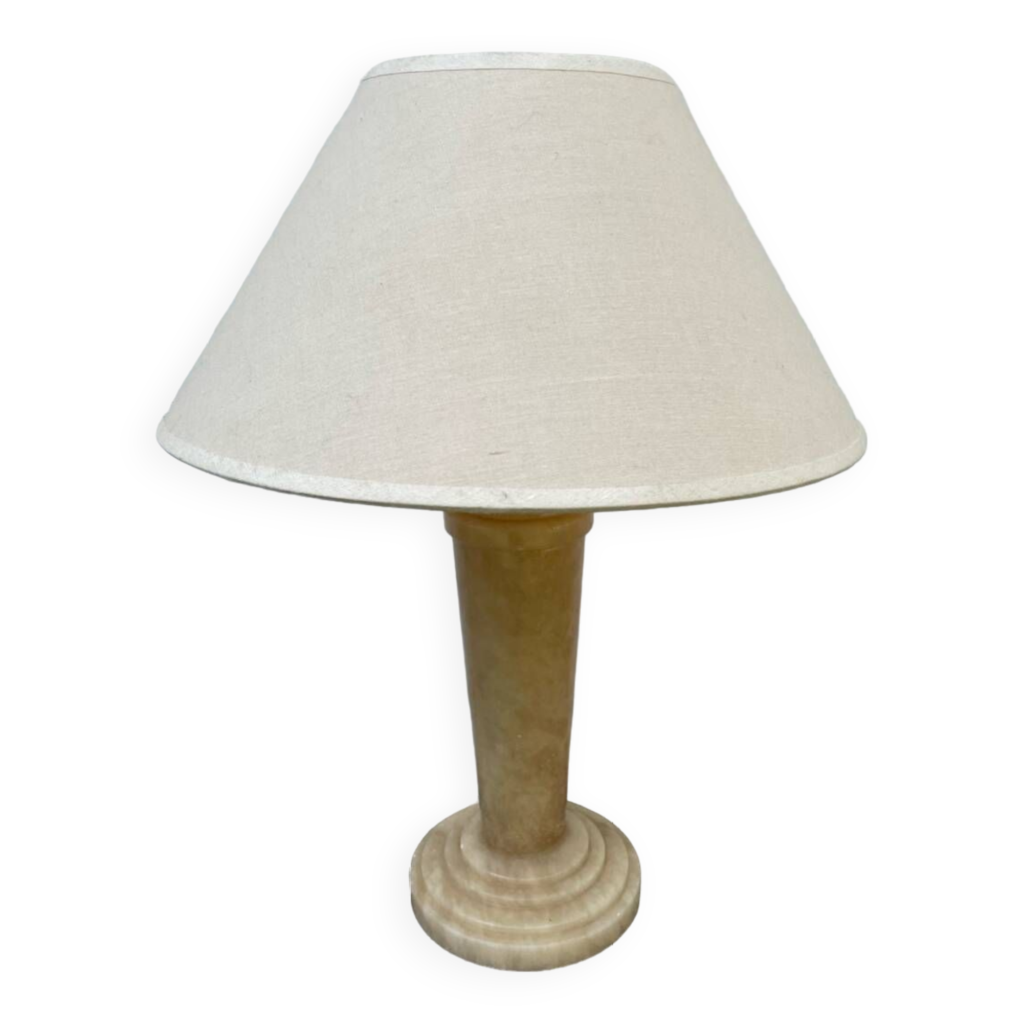 Beige alabaster art deco lamp