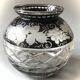Black Bohemian crystal ball vase engraved with pampers