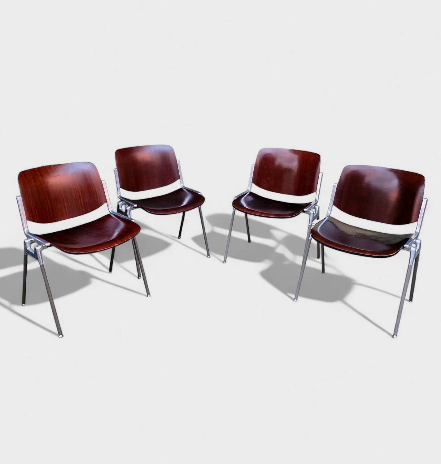 Set of 4 DSC 106 chairs by G. Piretti for Castelli - Circa 1960