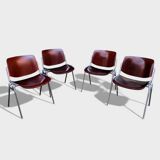 Set of 4 DSC 106 chairs by G. Piretti for Castelli - Circa 1960