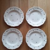 Set of 4 plates Sarreguemines golden stars