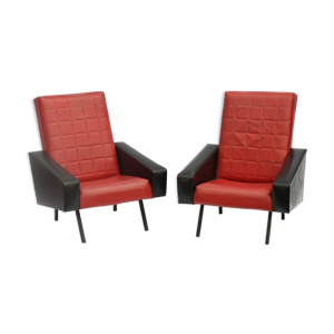 Paire de fauteuils vintage - noir