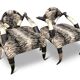 Ensemble de 2 fauteuils ethniques en cornes de buffles
