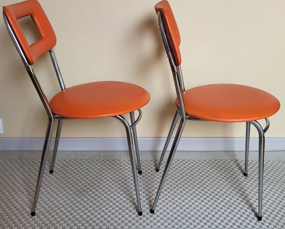 Set of vintage orange chairs
