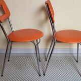 Set of vintage orange chairs