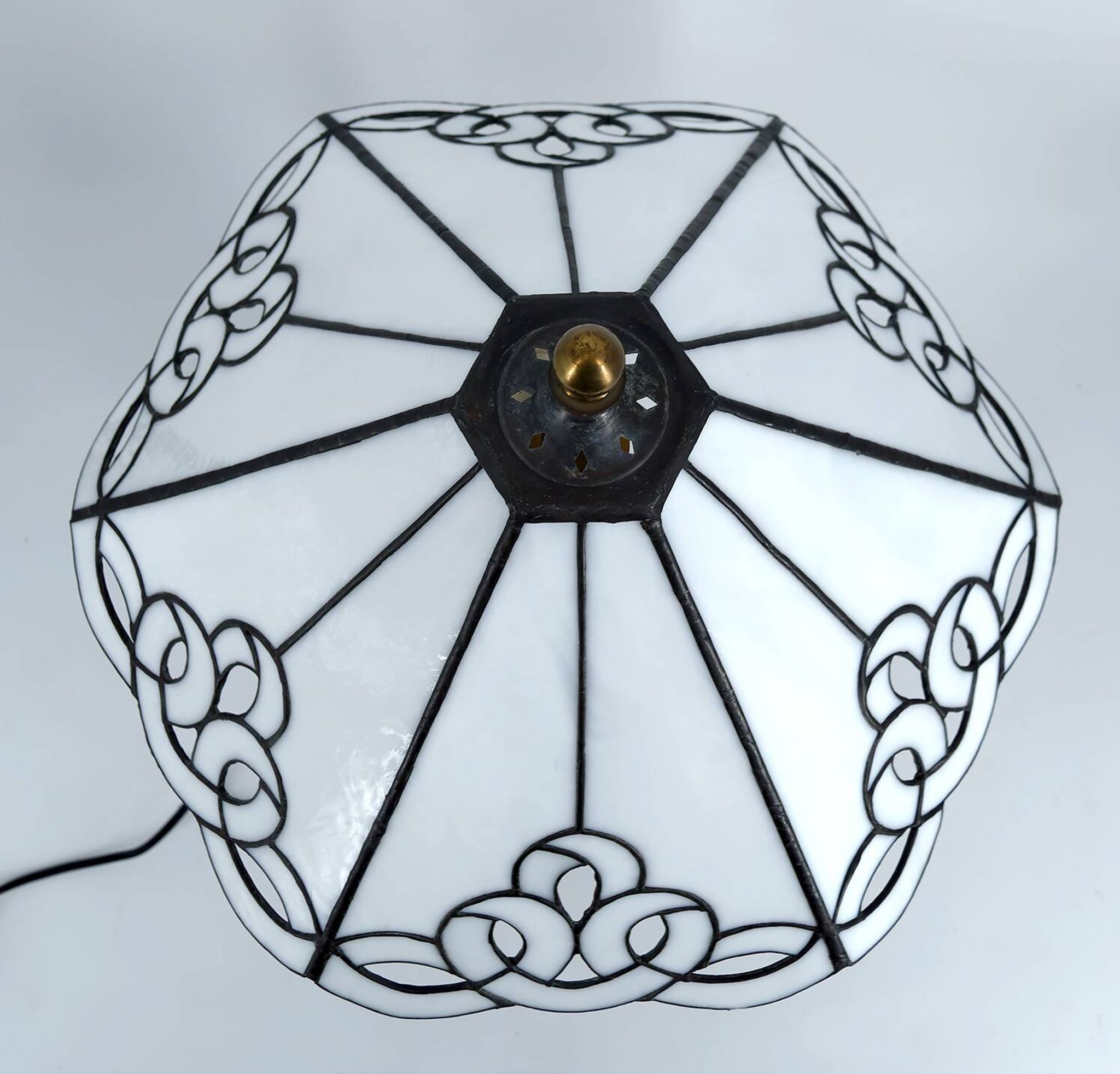"Rose des Sables" Lamp, Bronze and Stained Glass Shade – circa 1970